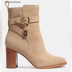 COACH -Olivia Suede Bootie Women's Boots‎ Oat